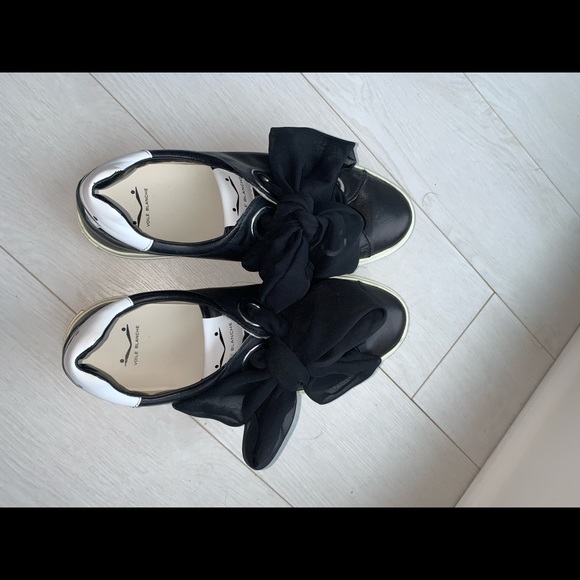 Voile Blanche Vintage Leather Platform Sneakers B&W Size 40 (US 9.5) - Picture 7 of 14
